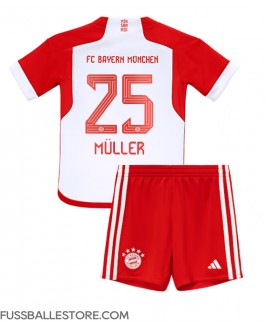 Günstige Bayern Munich Thomas Muller #25 Heimtrikotsatz Kinder 2023-24 Kurzarm (+ Kurze Hosen)